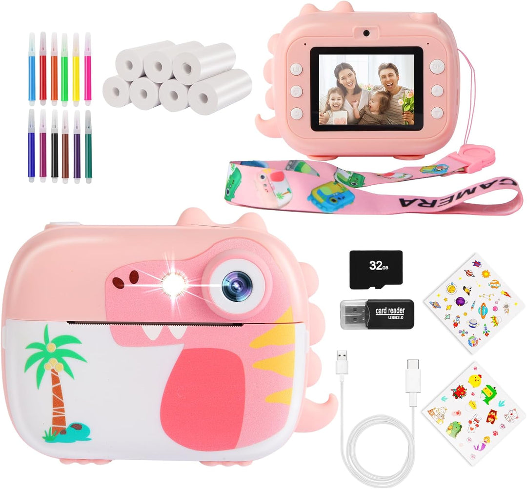 ARNSSIEN Kinder Kamera Instant Print, 1080P Kamera für Kinder mit 7 Druckpapierrollen, Weihnachten G