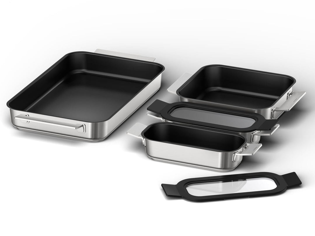 Bosch HEZ9FF040, Flex Pfannen-Set, Induktionsgeeignete Pfannen (gross, mittel und klein) mit Glasdec