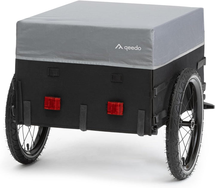 qeedo Cargo Trailer Fahrradanhänger Lastenanhänger, Fahrrad Transportanhänger, klappbar Schwarz, Sch