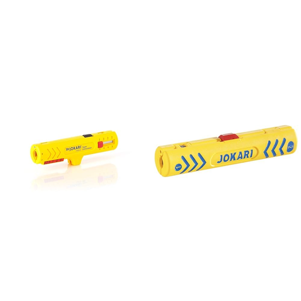 JOKARI T30150 Vielzweckabisoliermesser Nr.15 Kabel-D.8-13mm Litzen-D.0,2-4, 30150 & Entmanteler Secu