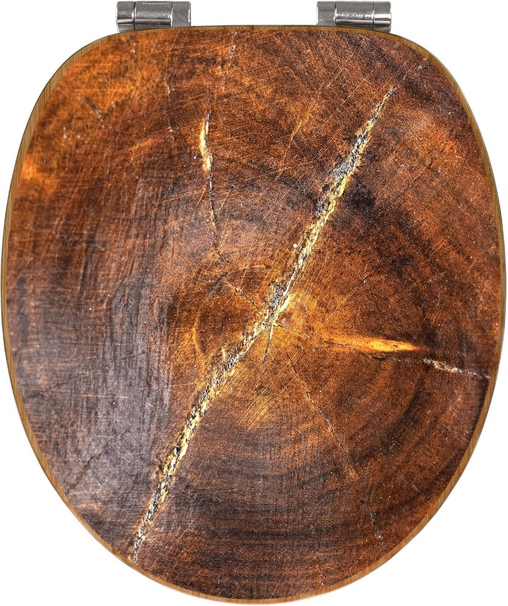 banjado Design WC Sitz Bambus Absenkautomatik 45,8x37,5cm - Toilettendeckel mit Absenkautomatik Holz