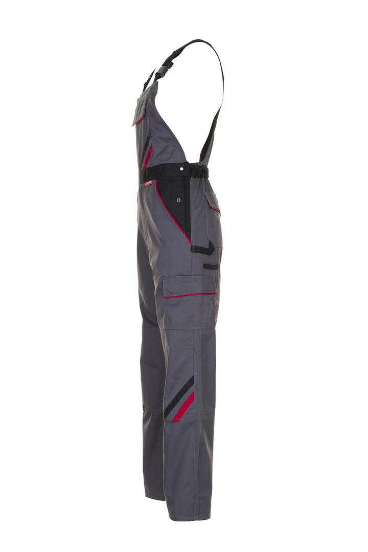 Planam 2332069 Highline Latzhose, Schiefer/Schwarz/Rot, Grösse 69 Schiefer/Schwarz/Rot 69, Schiefer/