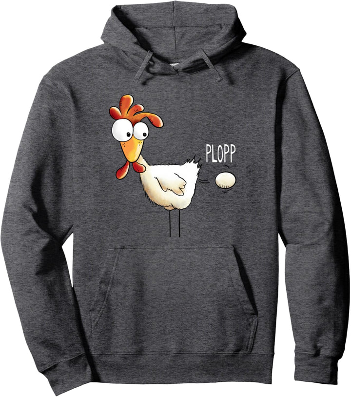 Huhn legt Ei mit Plopp I Hühner Fun I Lustiges Geschenk Pullover Hoodie
