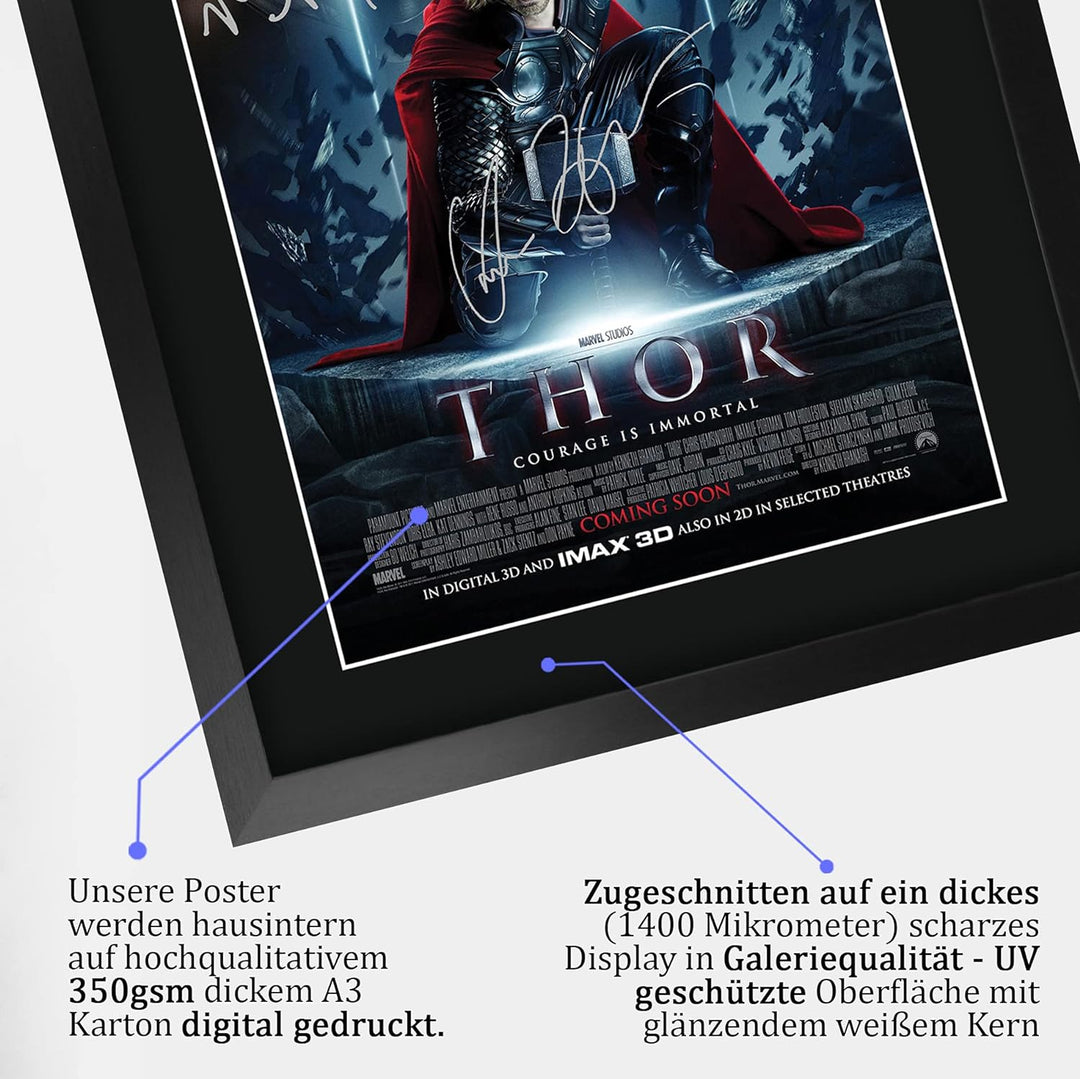 HWC Trading Thor A3 Gerahmte Signiert Gedruckt Autogramme Bild Druck-Fotoanzeige Geschenk Für Chris