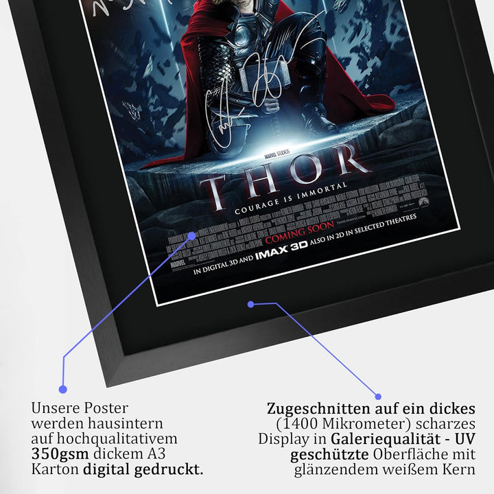 HWC Trading Thor A3 Gerahmte Signiert Gedruckt Autogramme Bild Druck-Fotoanzeige Geschenk Für Chris