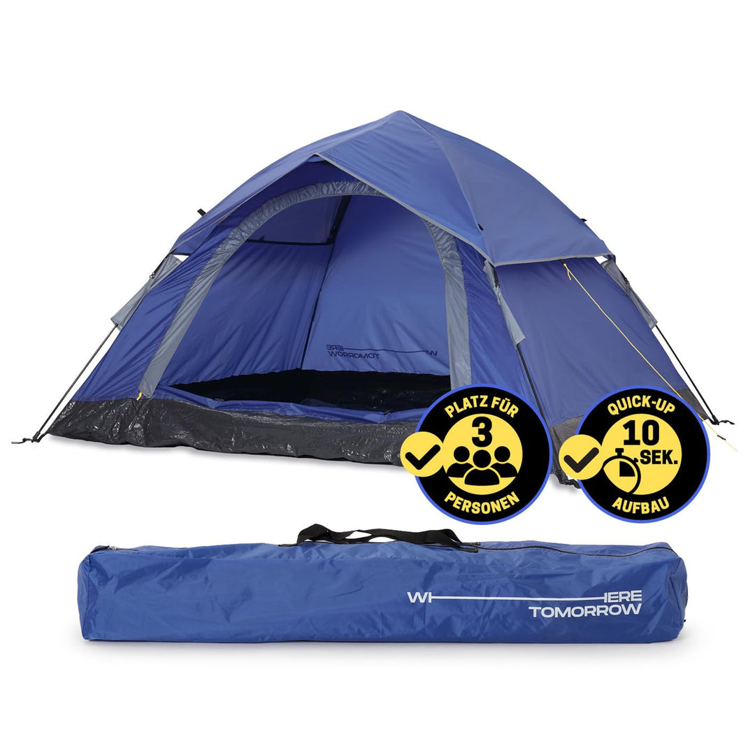 Lumaland Camping Zelt | Leichtes Pop Up Wurfzelt | 2-4 Personen Kuppelzelt | Trekking &amp; Festival Igl