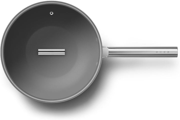 Smeg CKFW3001CRM Wok, 30 cm, cremefarben, Aluminium Creme Wokpfanne, Creme Wokpfanne