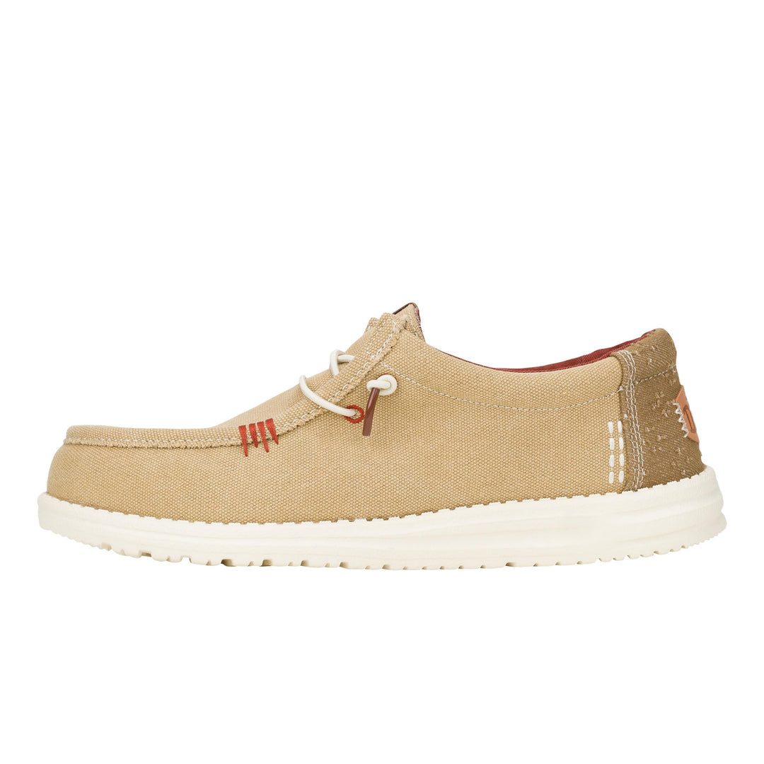 HEYDUDE - Wally Sox Stitch Herren - Slip on Schuhe - Herren Loafers, Black White 40 EU Beige, 40 EU