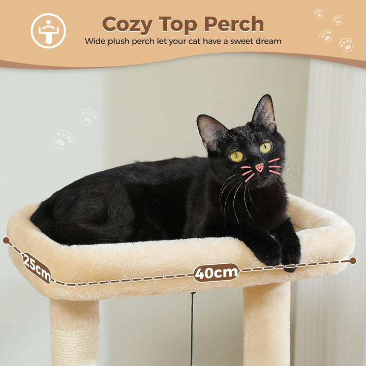 PAWZ Road Kleiner Katzenbaum für Indoor-Katzen mit Hängematte, Katzenturm mit Sisal-überzogenem Krat