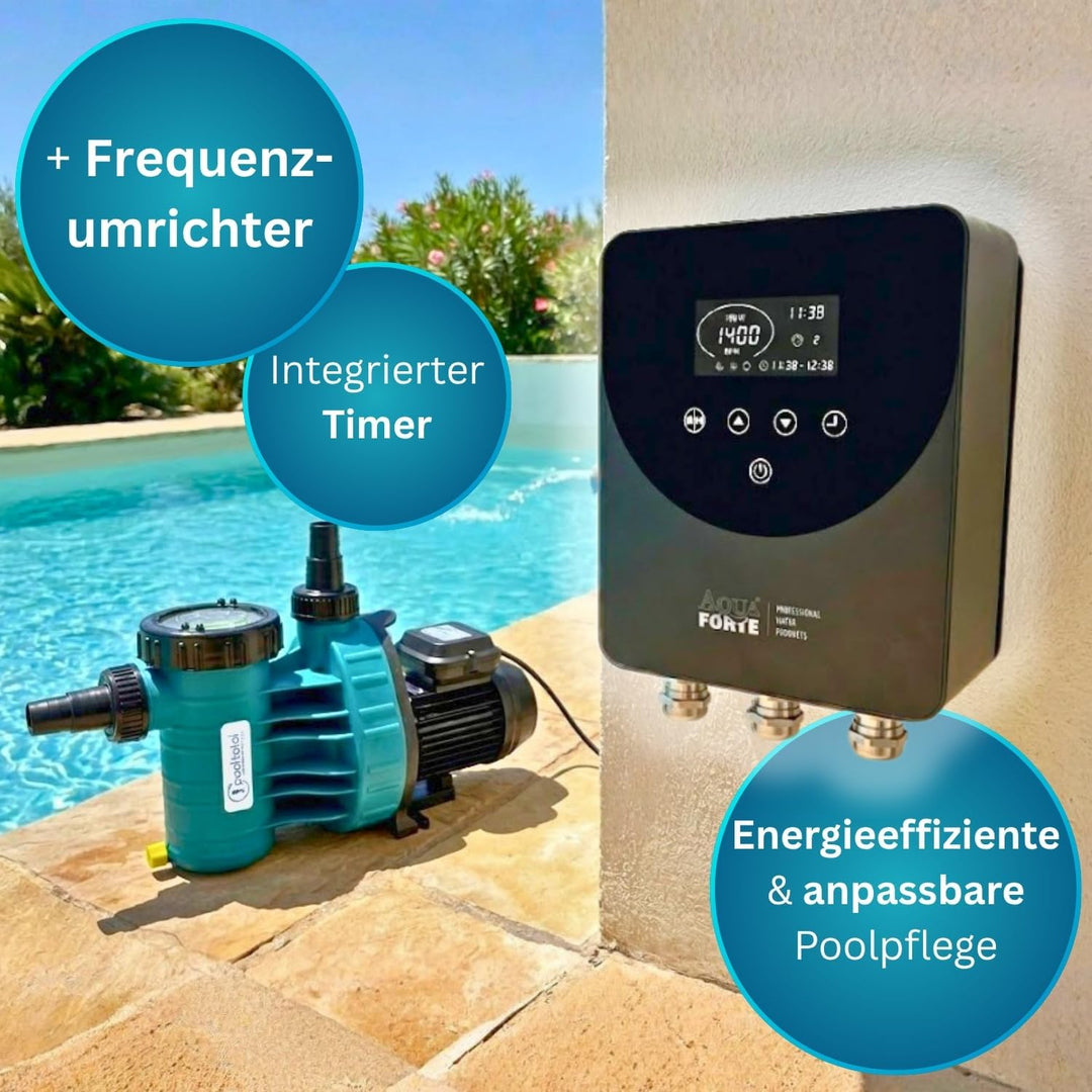 Aqua Plus 8 POOL Total Edition inkl. Vario+ II Frequenzumrichter mit Touchscreen & Zeitschaltuhr - 8