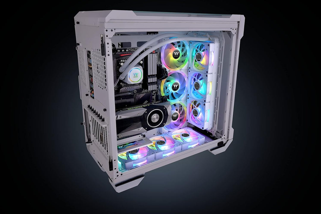 Thermaltake SWAFAN EX12 RGB White | PC Cooling Fan | TT Premium Edition | 3 Pack Daisy-Chain-Modell