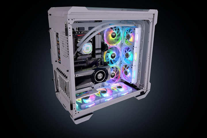 Thermaltake SWAFAN EX12 RGB White | PC Cooling Fan | TT Premium Edition | 3 Pack Daisy-Chain-Modell