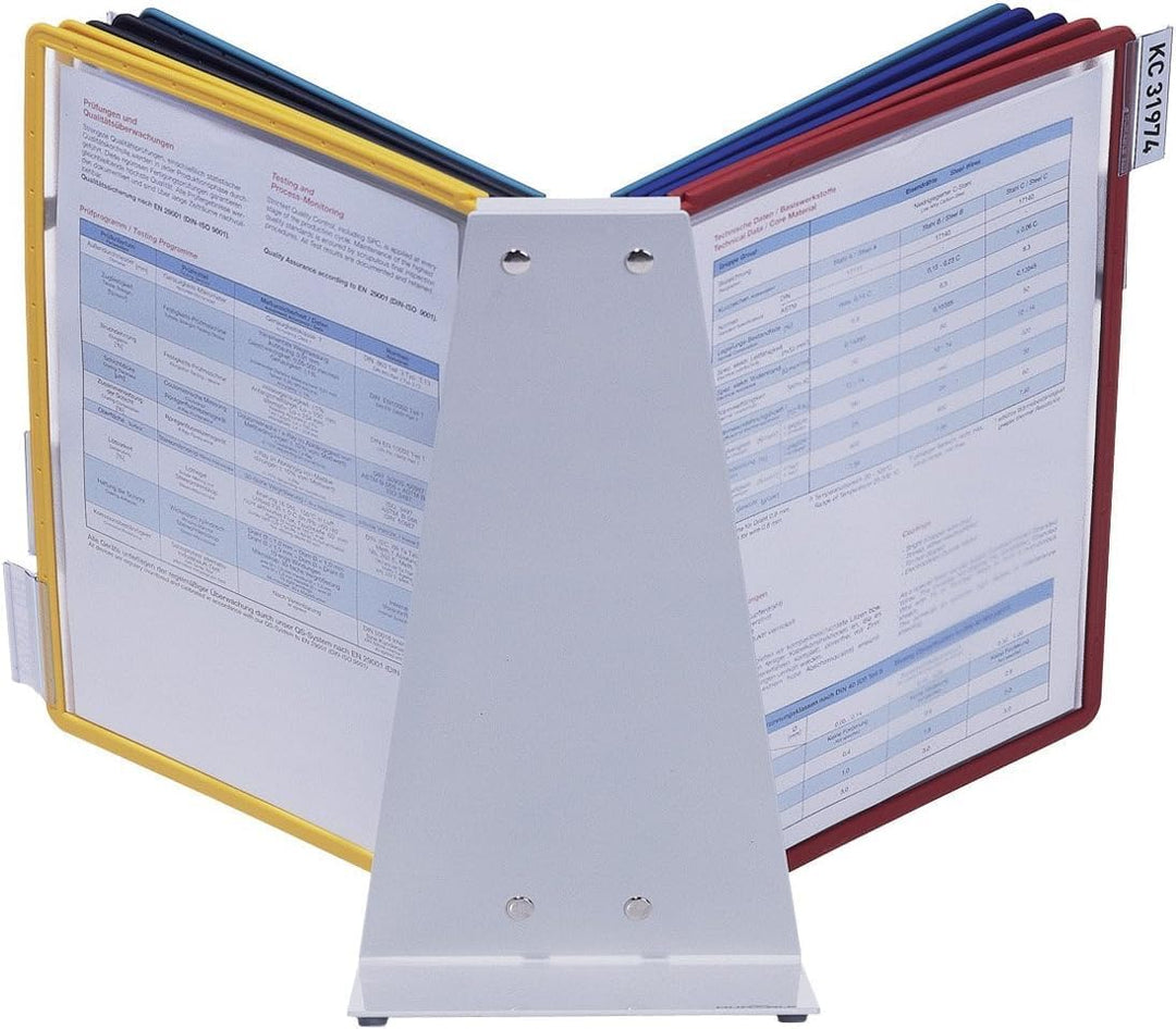 Durable Tisch-Sichttafelsystem (Vario Table 10, mit 10 Sichttafeln A4) mehrfarbig, 557000 Tisch 10 T