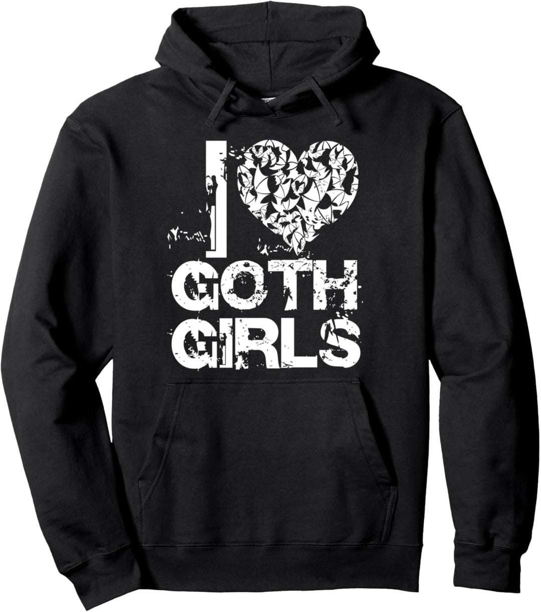 I Heart Goth Mädchen Grunge Goth Fashion I Love Gothic Girls Pullover Hoodie