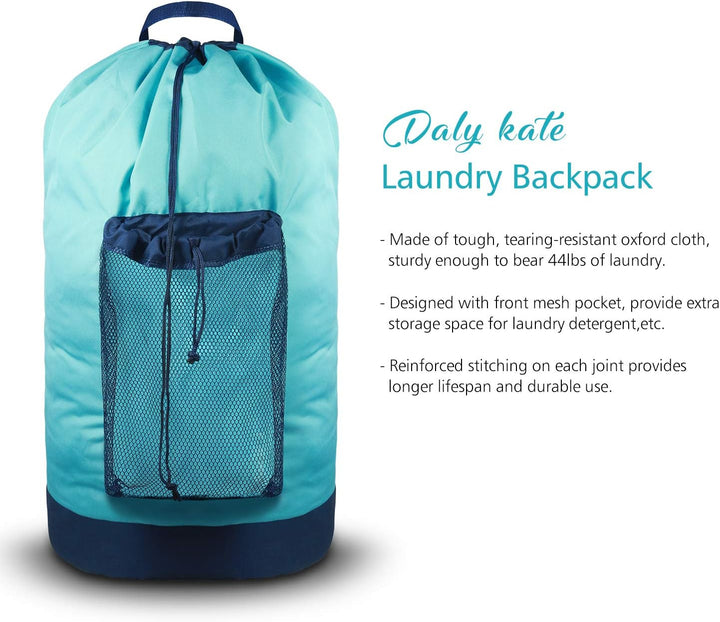 Dalykate Backpack Laundry Bag, Laundry Backpack with Shoulder Straps Backpack Clothes Hamper Bag Bla