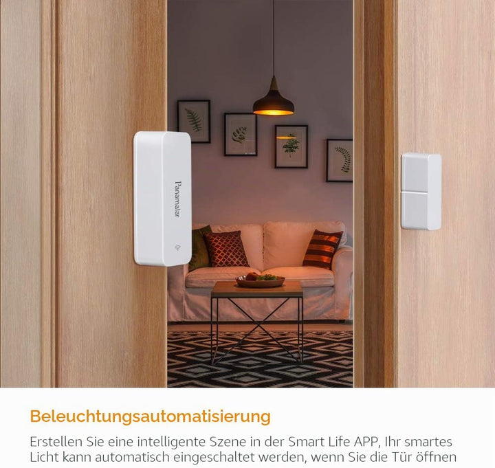 Panamalar Wireless Türfenstersensor, Niedriger Energie Tür&amp;Fensteralarm kompatibel mit Alexa/Google-