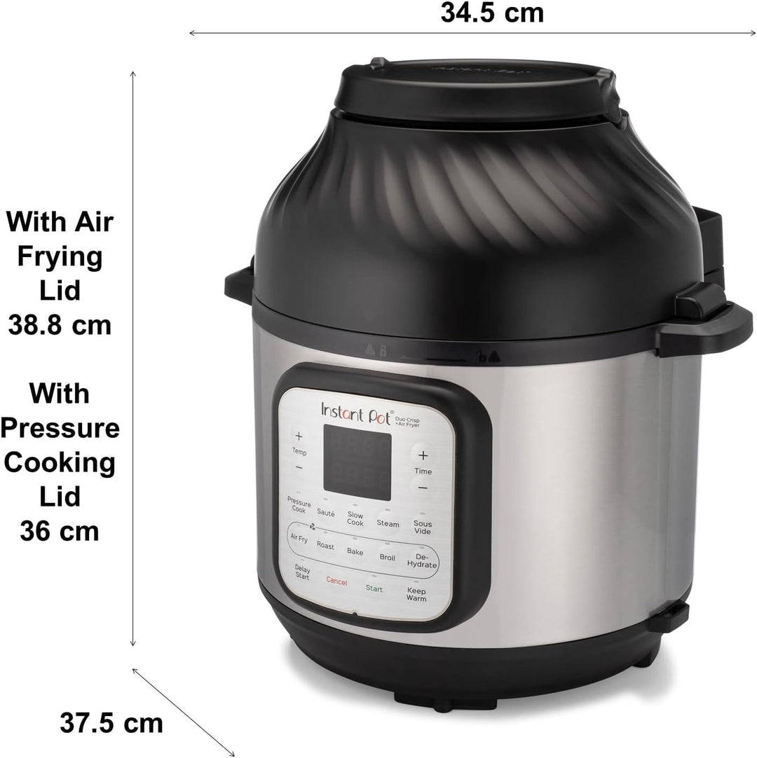 Instant Pot Duo Crisp + Heissluftfritteuse 11-in-1 Elektro-Multikocher 7,6 L - Schnellkochtopf, Luft