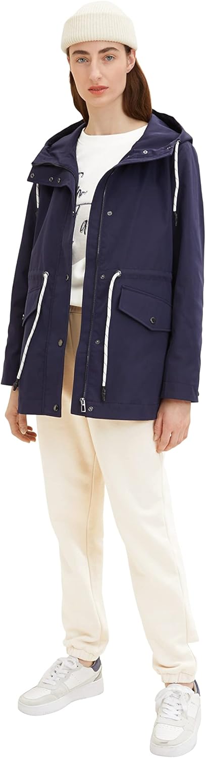 TOM TAILOR Damen Parka Jacke mit Kapuze 3XL 11331 - Atlantic Ocean Blue, 3XL 11331 - Atlantic Ocean