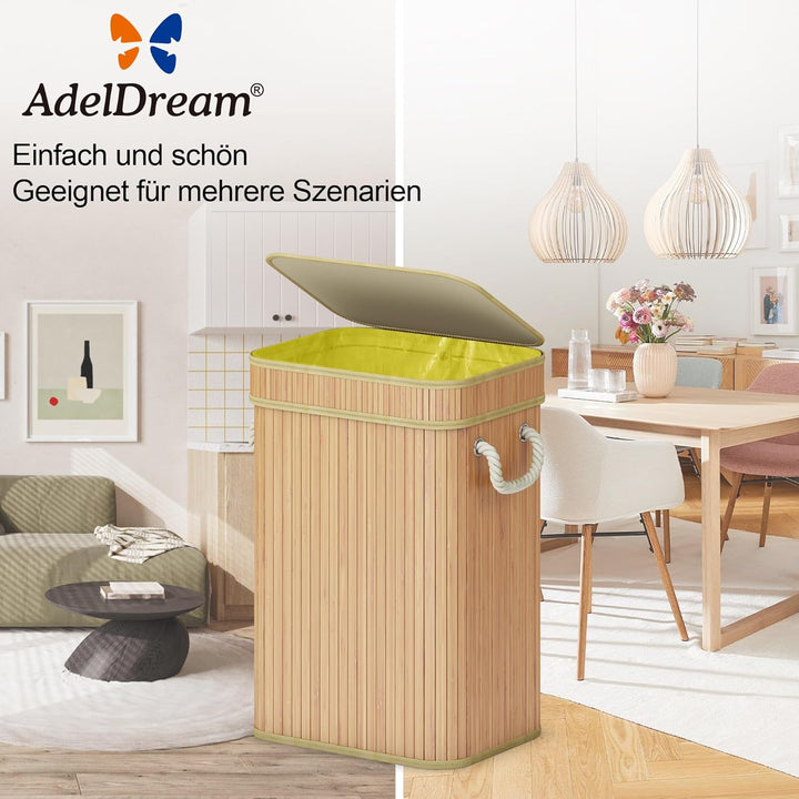 ADEL DREAM Mülleimer Bambus-Müllsackhalter Der praktische Müllsackhalter für gelbe Tüten eignet Sich