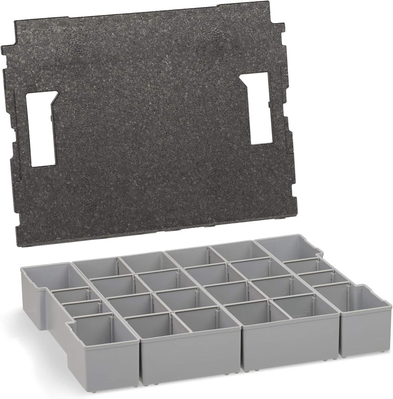 Bosch Sortimo Werkzeugkoffer-Set • L-Boxx 102 anthrazit • bestückt mit Ordnungssystem Insetboxen-Set