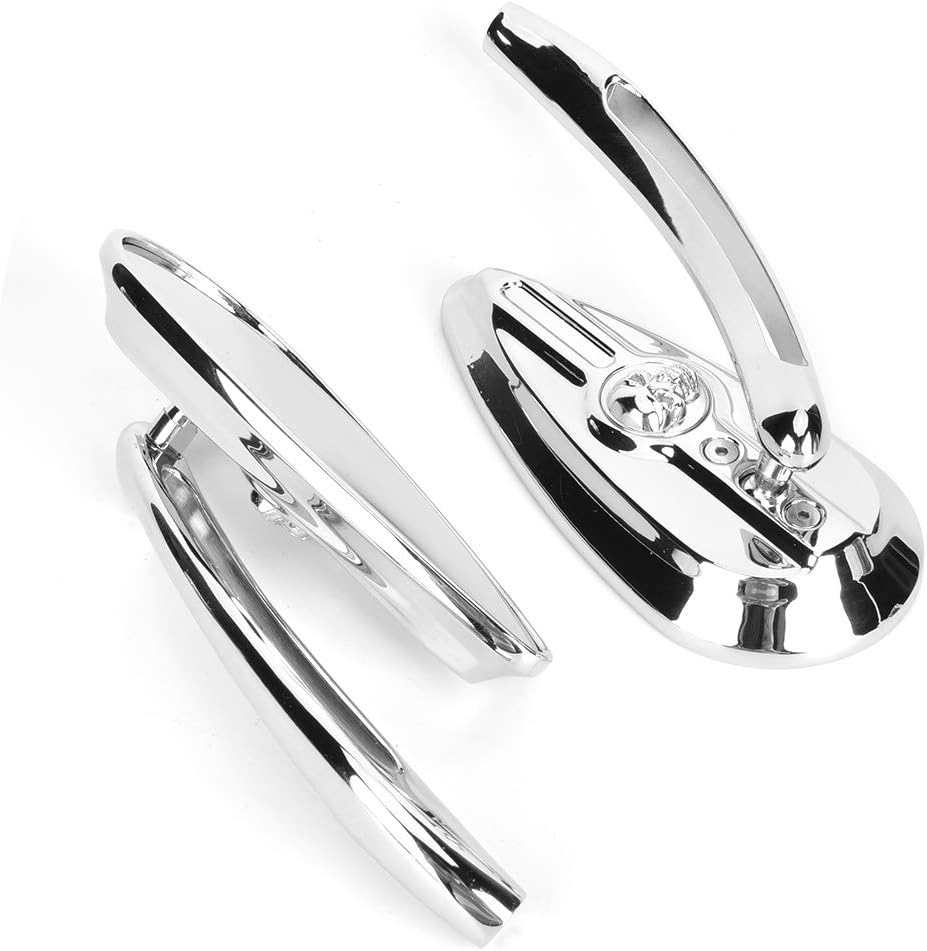 Tyenaza Motorrad-Spiegel, 8 Mm 10 Mm Konvexer Motorrad-Rückspiegel, Verchromter Motorrad-Rückspiegel