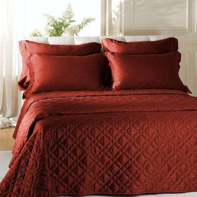 Caleffi 47351 Tagesdecke aus Baumwollsatin für Doppelbett, Bordeaux