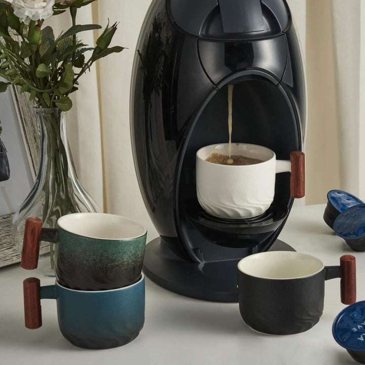 ERBO 2er Set Espressotassen 70 ml, Premium Espresso Tassen mit Henkel, Mini Teetasse Kaffeetasse aus