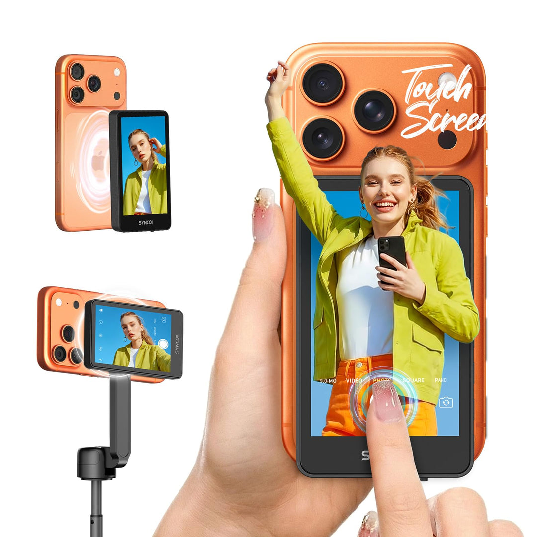 SYNCO XView Handy Selfie Monitor Touchscreen für iPhone 7-17(Schwarz), Schwarz