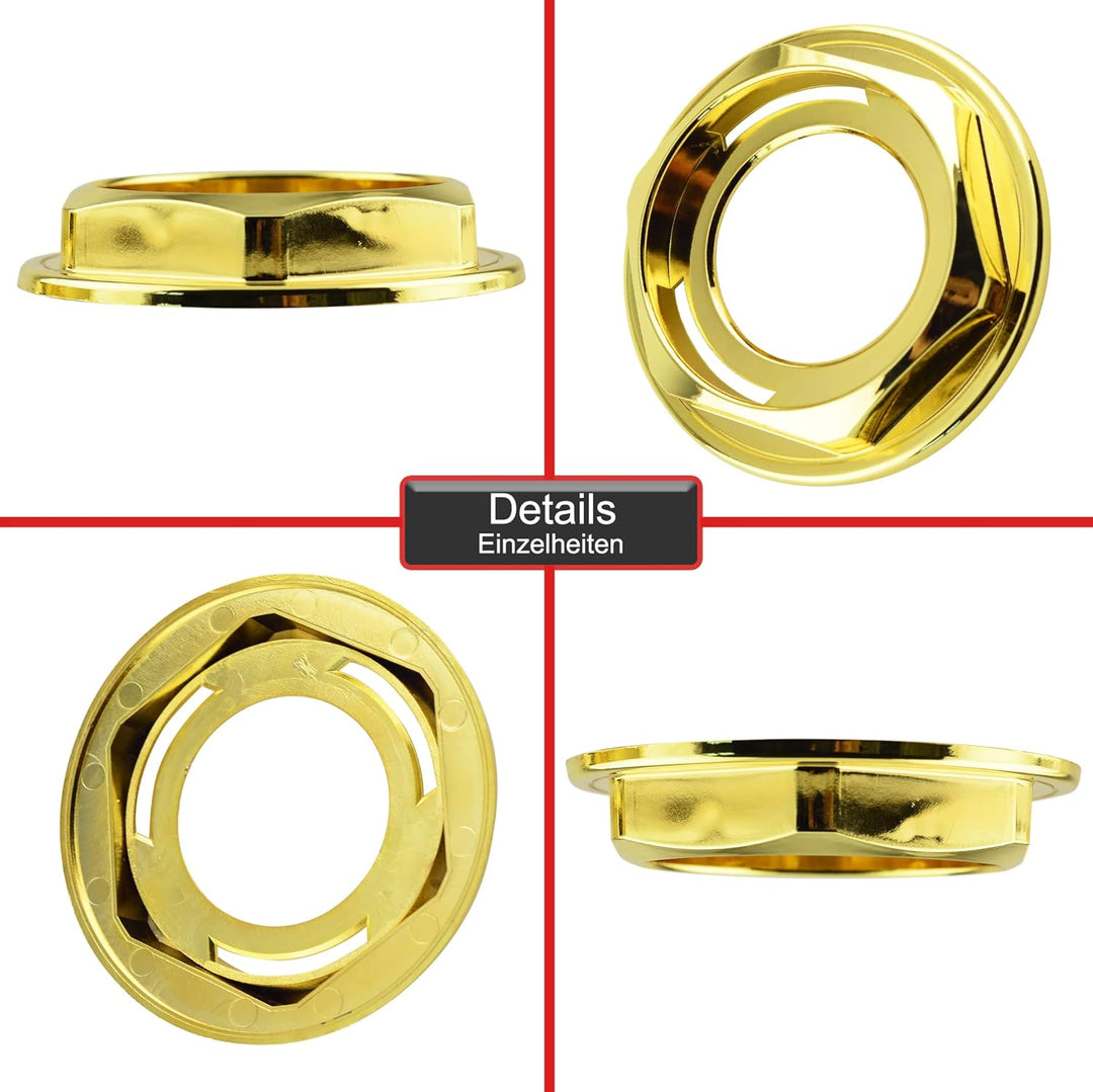 4 x 102mm Rad Nabenkappen Nabendeckel Radkappenclip Golden ABS-Kunststoff für 09.23.131 Gold OD 102m