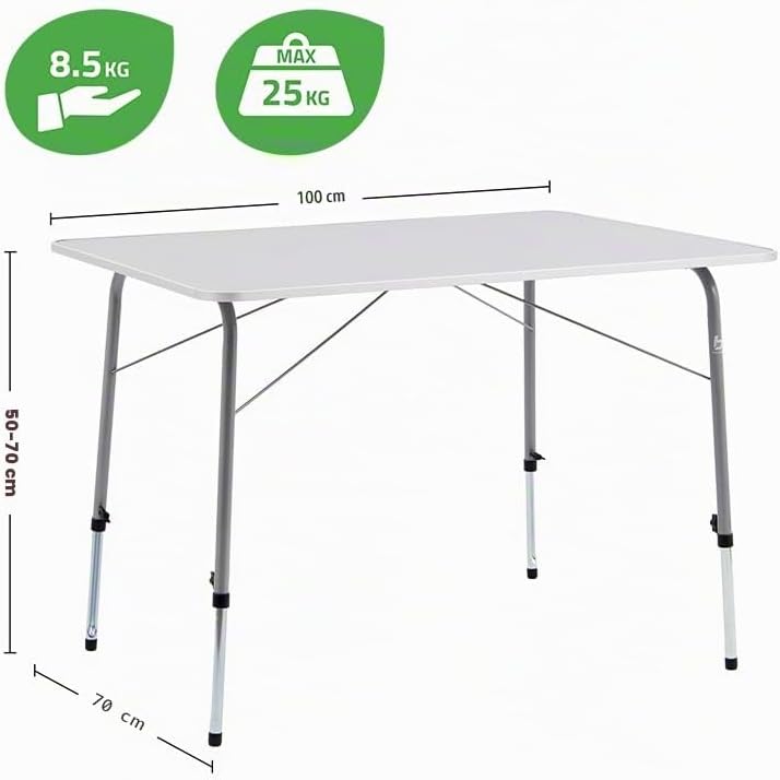 Bo-Camp - Campingtisch - Höhenverstellbar - 100x70 cm