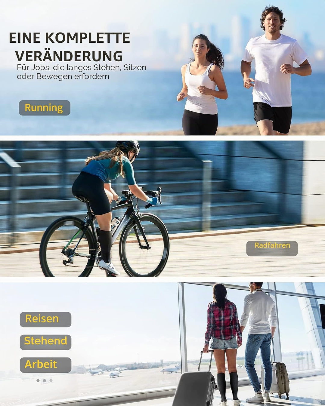 CAMBIVO Kompressionsstrümpfe für Damen und Herren