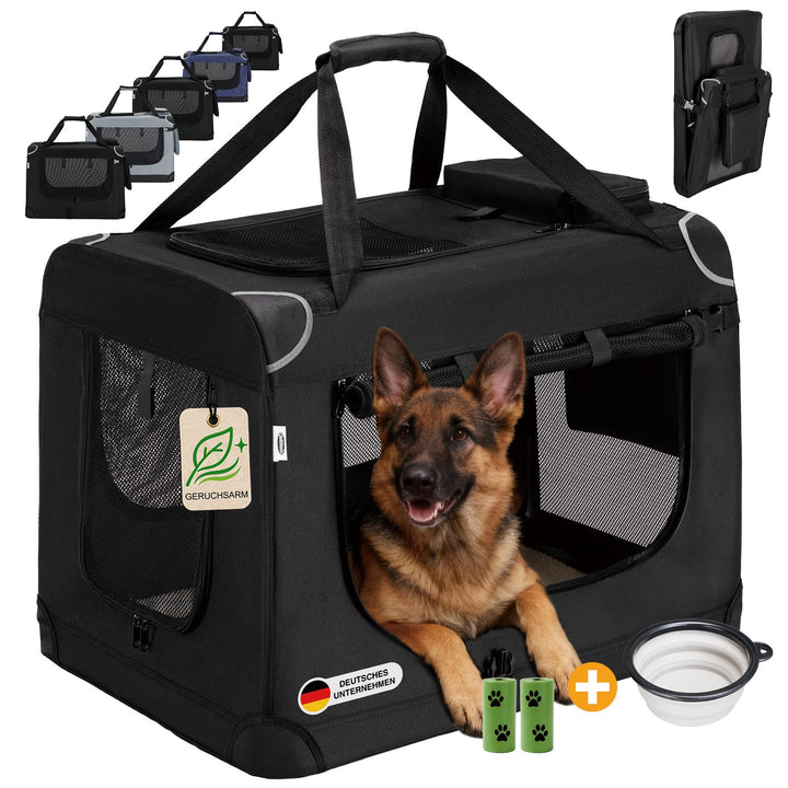 Zedelmaier Hundebox Faltbar Hundetransportbox, XXL 90x65x61cm, robust Transportbox für Hund Gross Hu