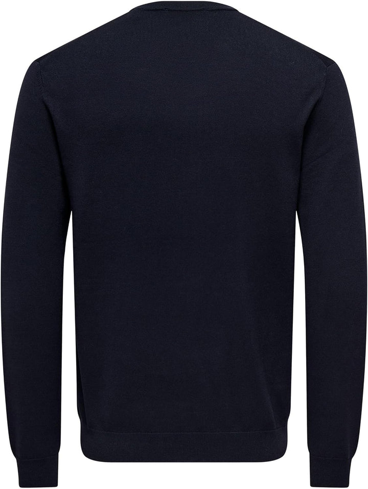 ONLY & SONS Herren Onswyler Life Ls Crew Noos Knit L Dark Navy/, L Dark Navy/