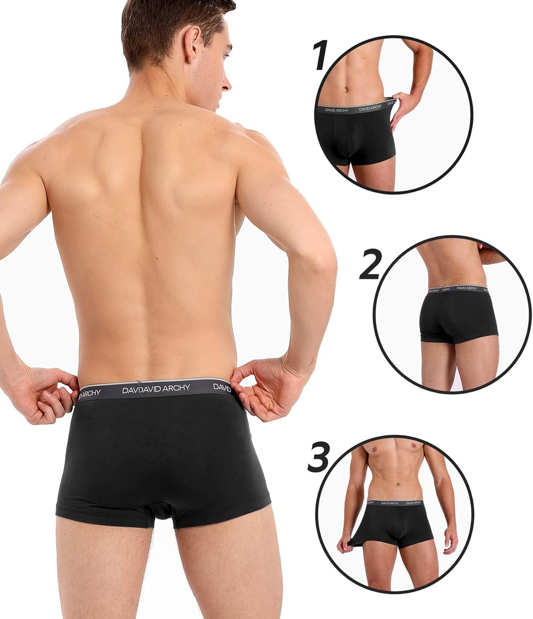 DAVID ARCHY 3/4/7er Pack Herren Boxershorts,Bambus Viskose Men Retroshorts Boxer Unterwäsche,Atmungs