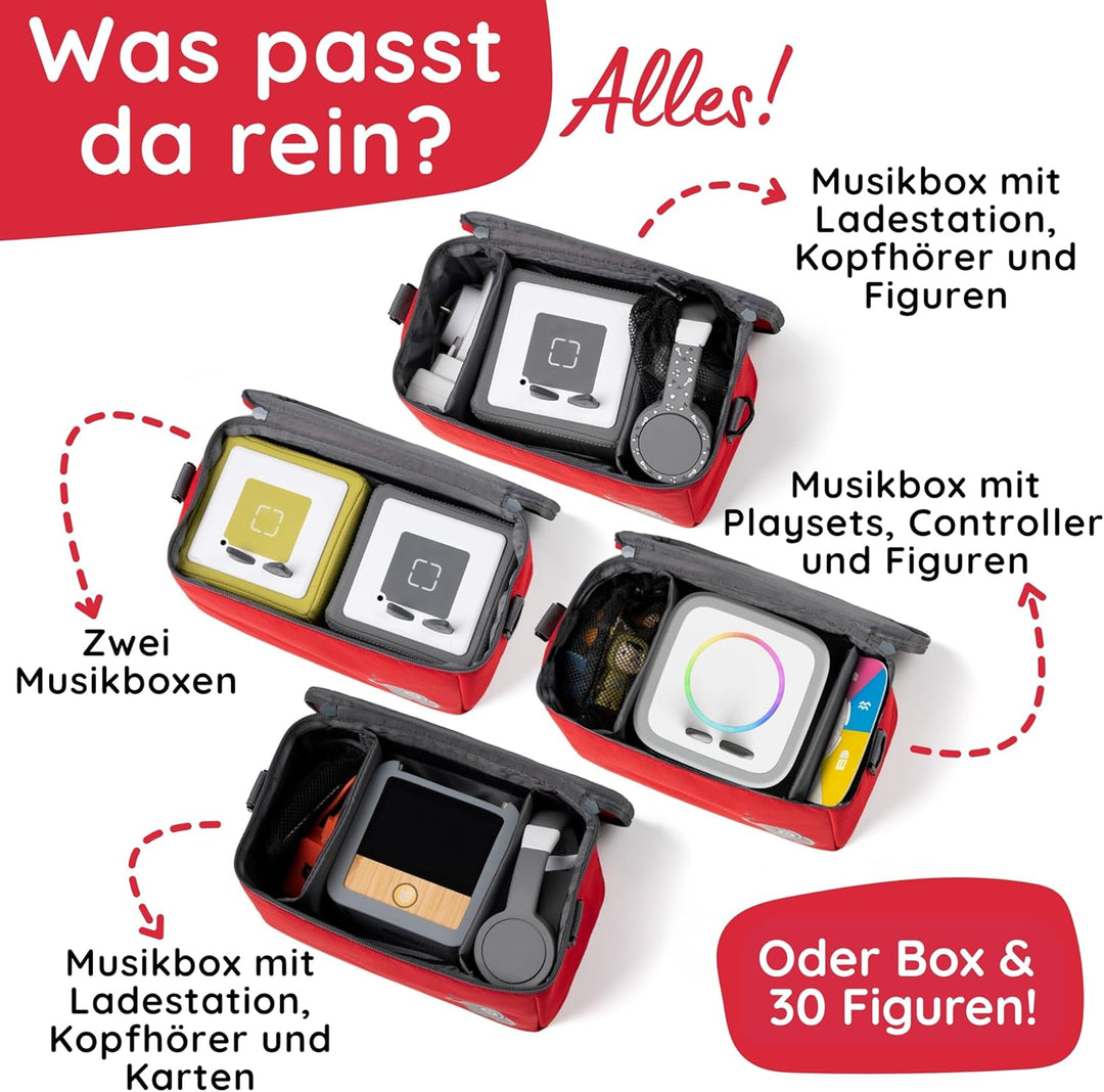 fantifant Musikbox Tasche für Toniebox [ + Netzbeutel für Tonie Aufbewahrung ] Flexible TRANSPORTTAS