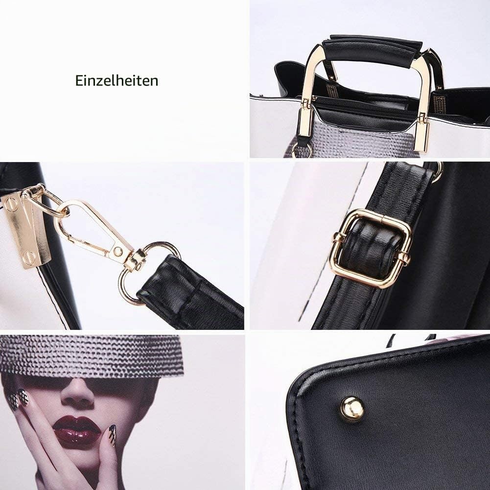 Nevenka Geldbörsen und Handtaschen für Frauen Top Griff Satchel Schultertaschen Damen Leder Tote 4,