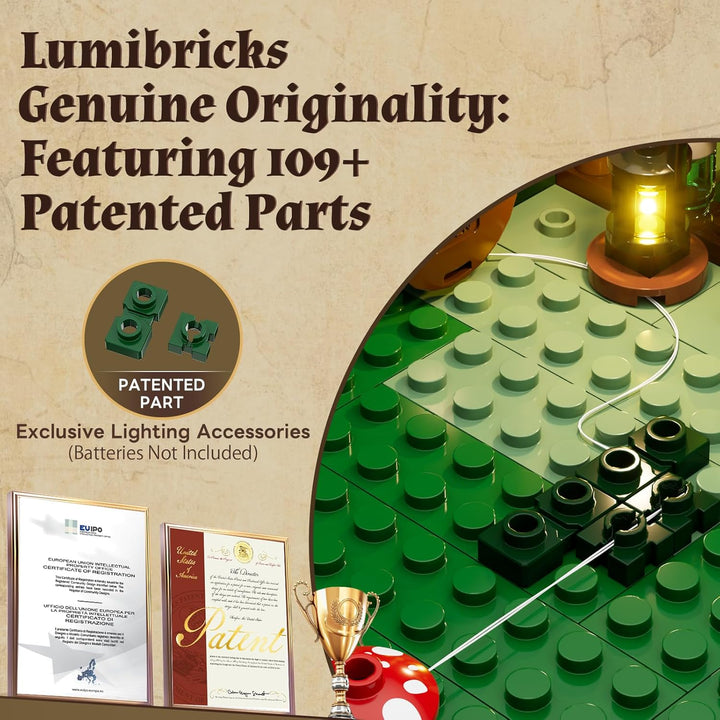 Lumibricks Mittelalterliches Herbal Healing Camp Beleuchtetes Bausteinset, 500 Teile, modulares Lage