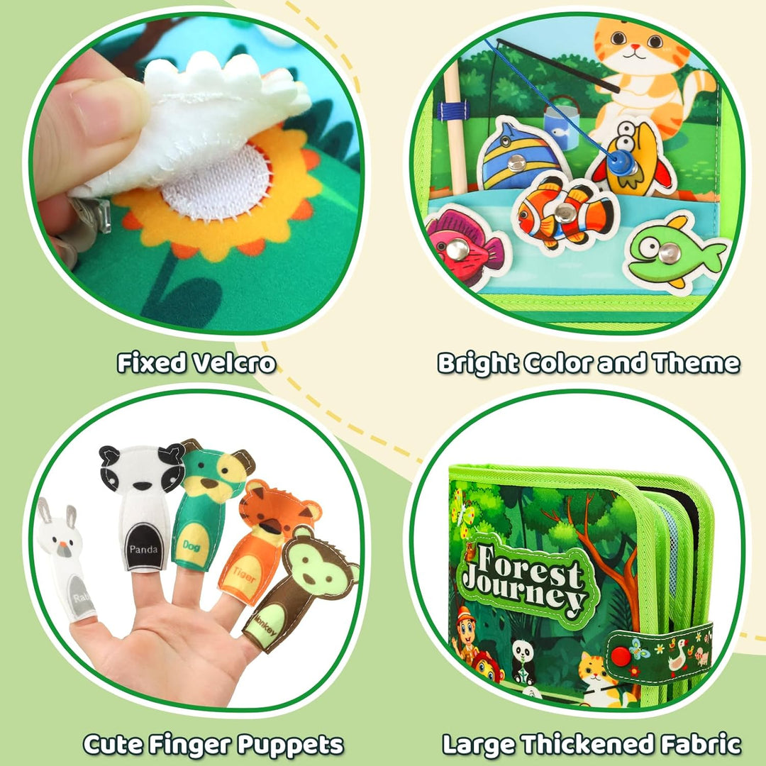 XIAPIA Montessori Busy Board ab 1 2 Jahr, Baby Spielzeug Filzbuch Bauernhof Activity Busy Book, Besc