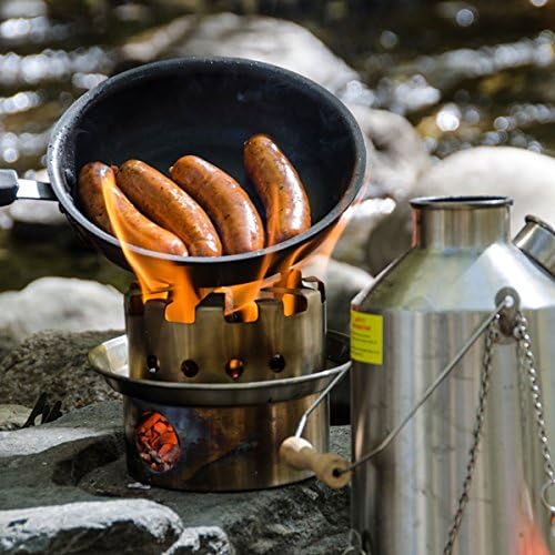 Kelly Kettle Base Camp Camping-Koch-Ausrüstung mit 1,6 l Edelstahl-Wasserkessel &