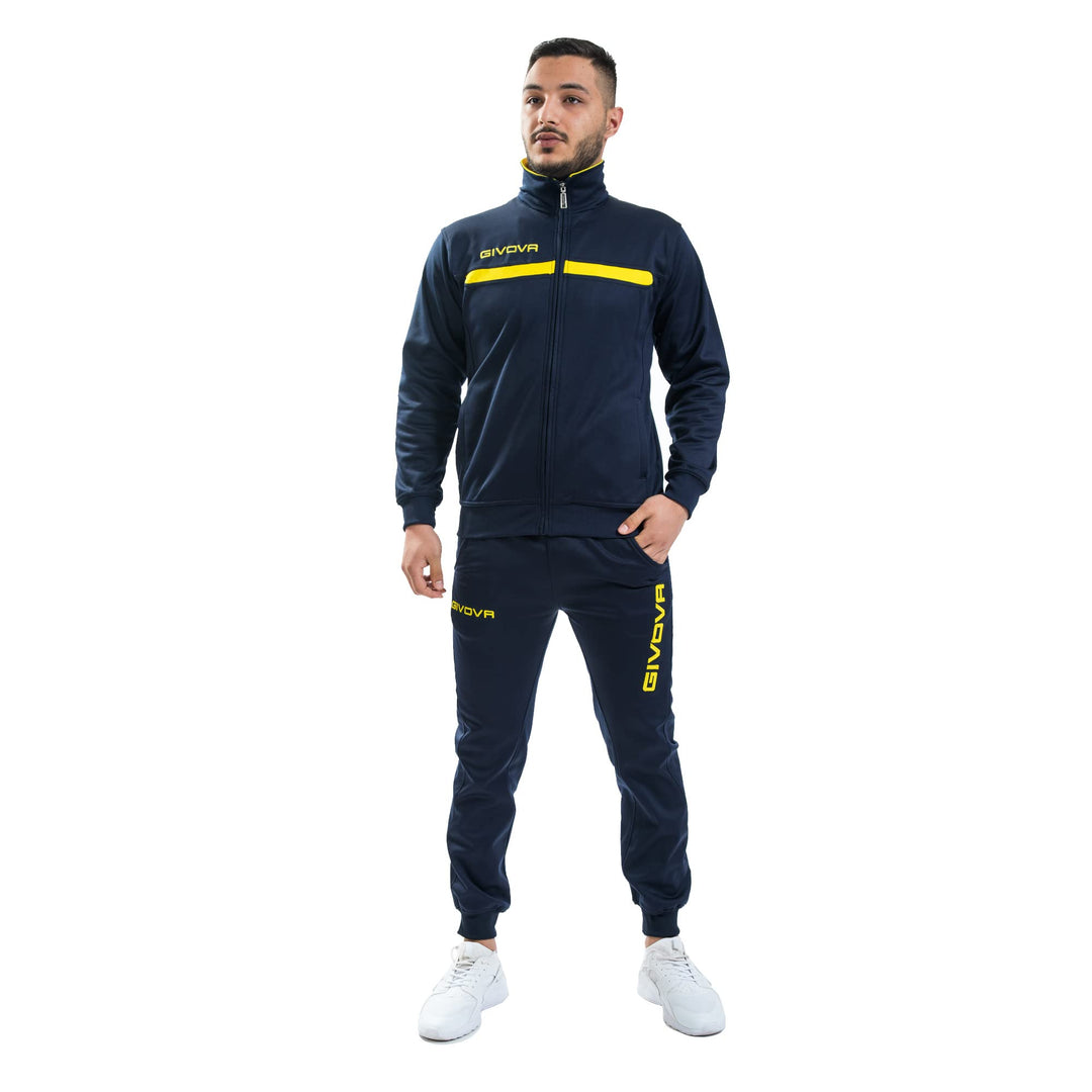 Givova Herren Anzug Eins Full Zip Anzug 3XL blau/gelb, 3XL blau/gelb