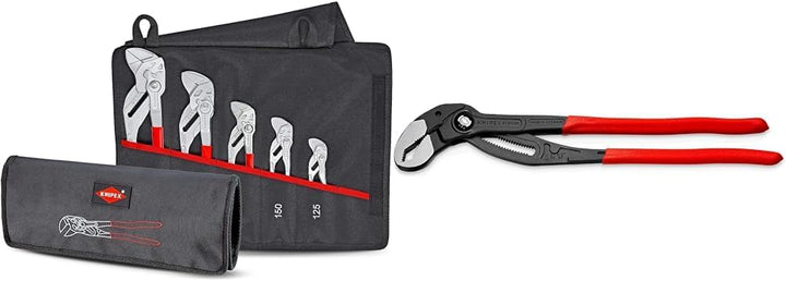Knipex Zangenschlüssel-Set 5-teilig 00 19 55 S4 & Cobra® XL, Wasserpumpenzange | Rohrzange, gross, C