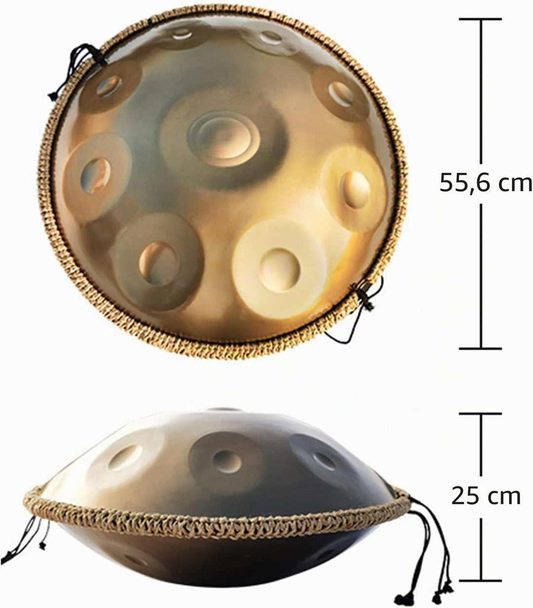 FYLZW 9 10 12 Noten Handpan Drum Instrument, Handpan Drum In D Minor, 432 Hz Stahlhandtrommel Mit So