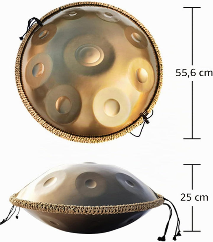 FYLZW 9 10 12 Noten Handpan Drum Instrument, Handpan Drum In D Minor, 432 Hz Stahlhandtrommel Mit So