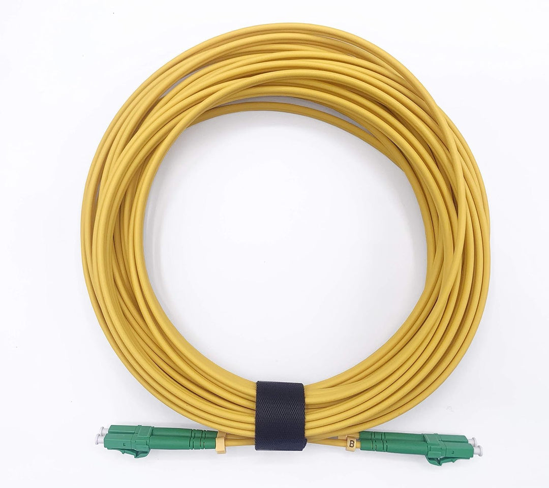 Elfcam® - LWL Glasfaser-Kabel LC/APC auf LC/APC Stecker, Duplex Singlemode 9/125μm OS2 Patchkabel (2