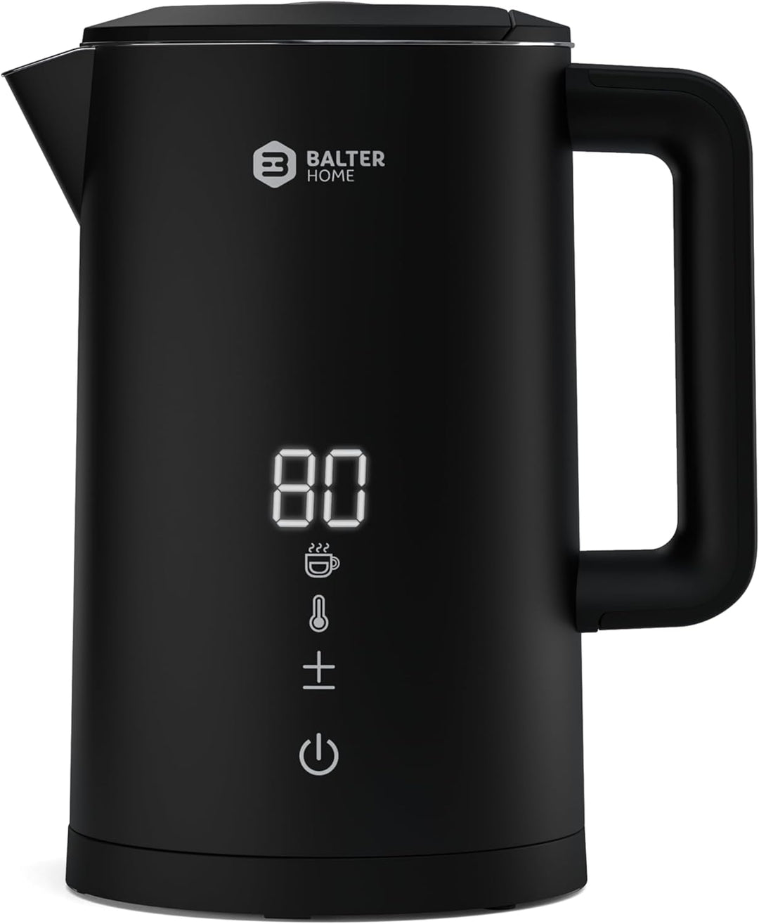 Balter Edelstahl Wasserkocher mit Temperatureinstellung, 40°C-100°C, Doppelwand, BPA frei, 1,5L, Sch