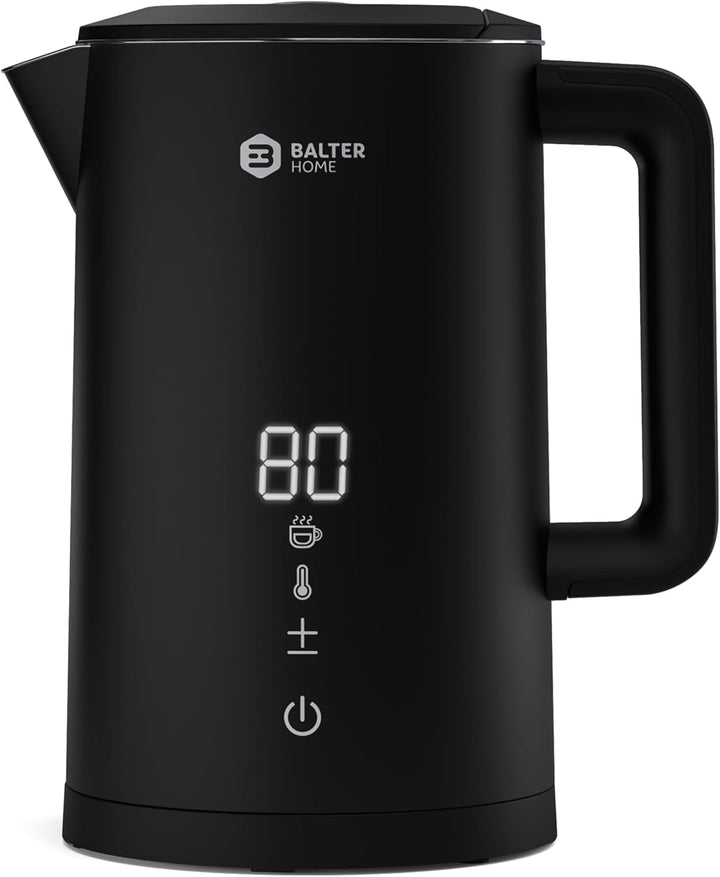 Balter Edelstahl Wasserkocher mit Temperatureinstellung, 40°C-100°C, Doppelwand, BPA frei, 1,5L, Sch