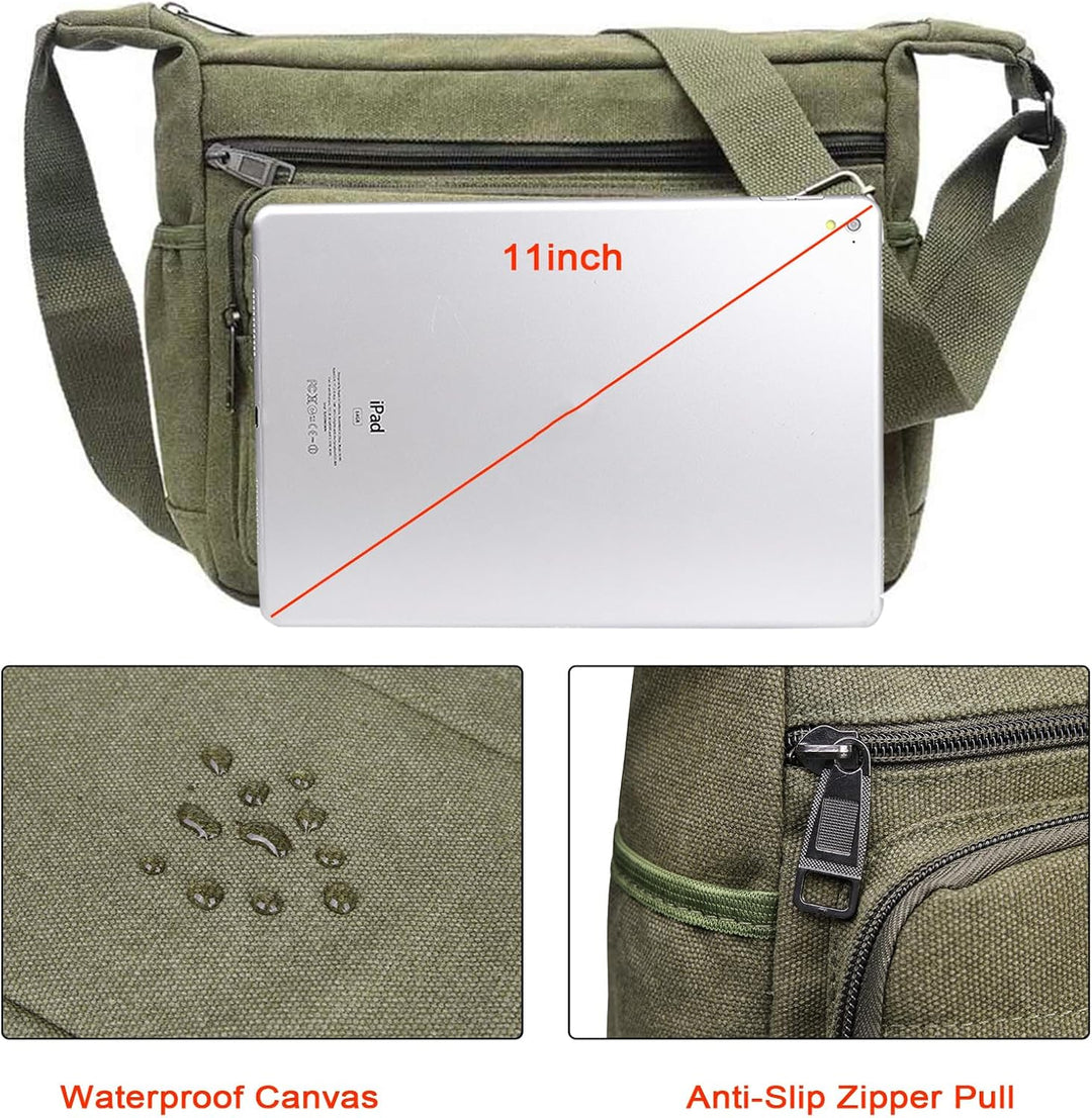 JAKAGO Wasserdichte Umhängetasche Herren,Multi-Tasche aus Segeltuch,Arbeit Taschen für Herren & Dame