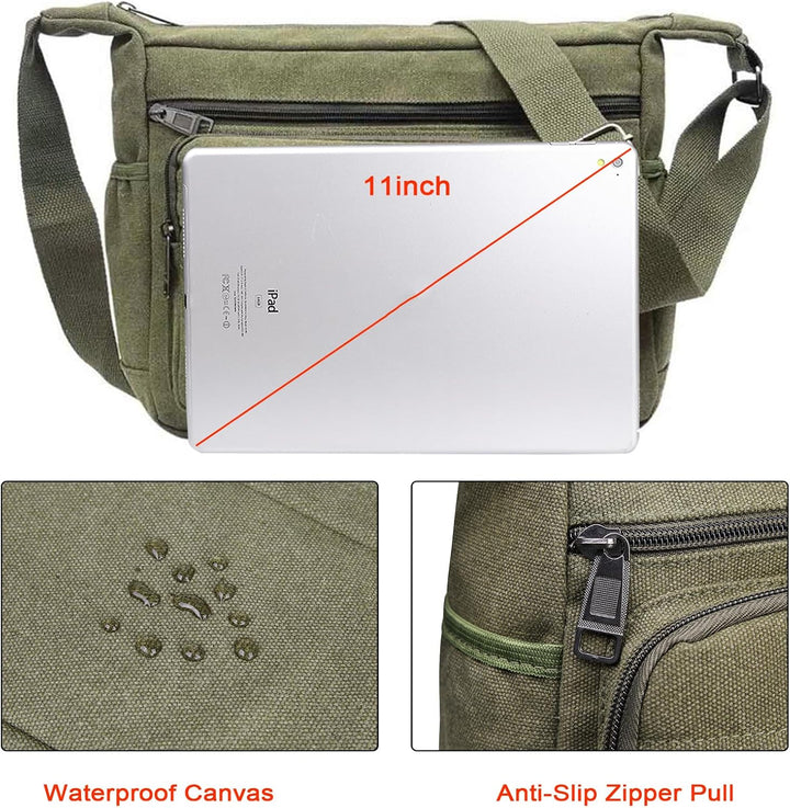 JAKAGO Wasserdichte Umhängetasche Herren,Multi-Tasche aus Segeltuch,Arbeit Taschen für Herren & Dame