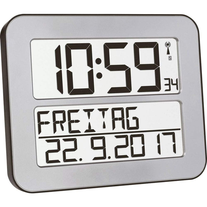 TFA Dostmann TimeLine Max Funk-Wanduhr, 60.4512.54, digital, übersichtliche Funkuhr, Seniorenuhr, De