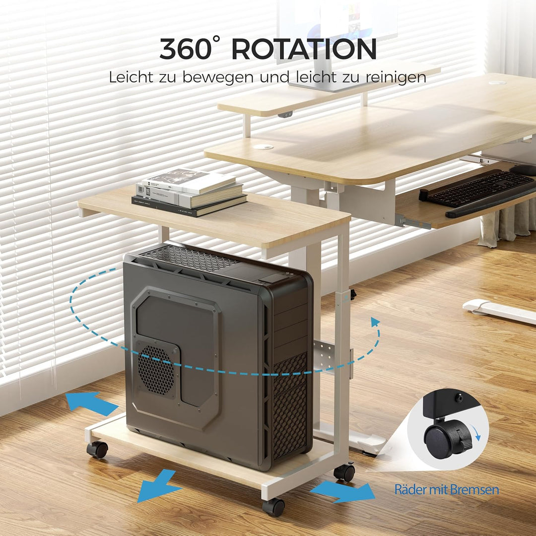 EUREKA ERGONOMIC Höhenverstellbarer Computer Tower Ständer, PC Ständer für PC-Tower, Mobiler PC-Gehä